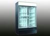 Glass 2 door freezer storage food upright freezer with ice maker