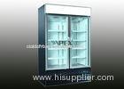 Glass 2 door freezer storage food upright freezer with ice maker