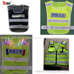 Reflective yellow police safety vest