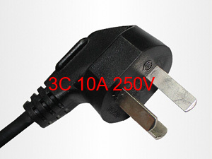 3C10A 250V Chinese-style three power plug wire