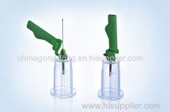 Disposable vacuum blood collection tube needle holders