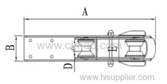 Bow Roller AISI 316. With Moveable Roller Plate