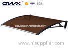 Brown Canopy Door Polycarbonate Awning Panels solid Sheet Corrugated