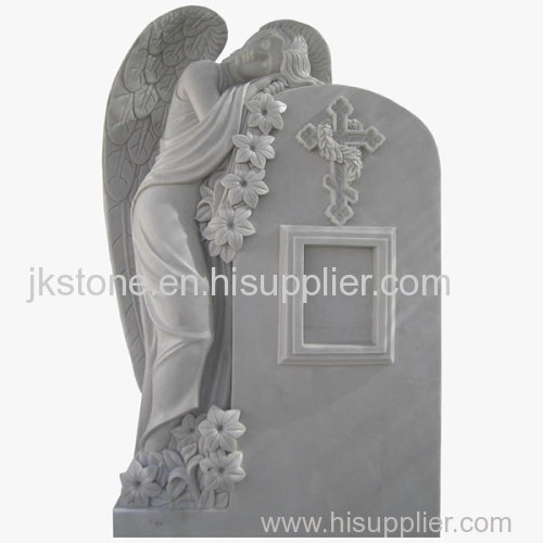 White Marble Weeping Angel Tombstones and Monum ents