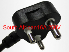 A variety of South African power plug cords