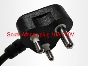 Black power plug wire of South African