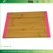 Meat Bamboo Wooden Cutting Board Butcher Block with Non-Slip Color Silicone Edges Set