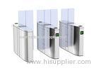 Electrical Pedestrian Full Height Turnstile Flap Barrier Gate For Railway Station