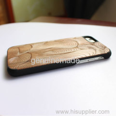 New design premium wood phone case solid phone protective cord back high quaility Iphone6/6P Magic Curve Peacock