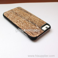 New design premium wood phone case solid phone protective cord back high quaility Iphone6/6P Maya Totem