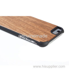 New design premium wood phone case solid phone protective cord back high quaility Iphone6/6P Walnut