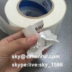 White Destructible Anti-counterfeit Paper Security Sticker Vinyl Material Roll