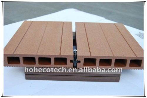 150x25mm wood plastic composite decking with wood grain