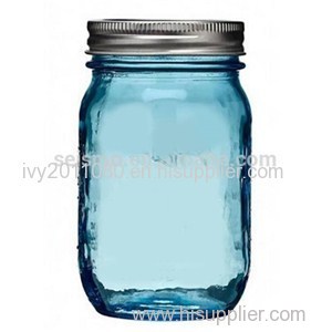 Blue Glass Mason Jars