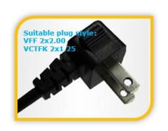 Standard PSE power cord plug