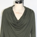 Cowl collar dark green shirt (LADIES)