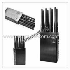 New Handheld 8 Bands 4G Jammer WiFi GPS Lojack Jammer with Car Charger GPS Jammer/Cell Signal Jammer /Cell Phone Jammer