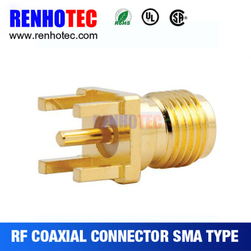 Straight RF PCB Mount Female Sma Connector