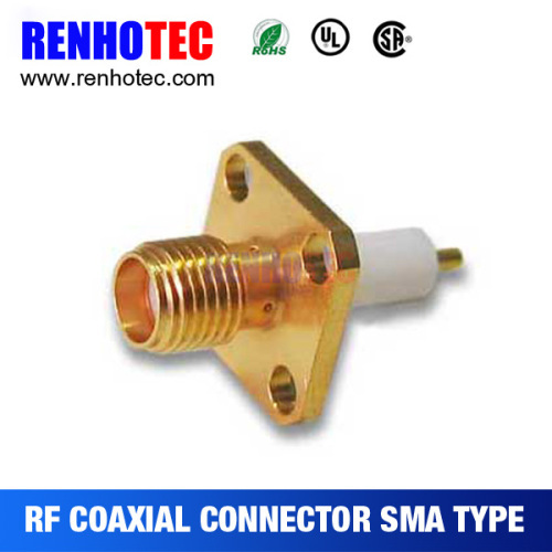 RF SMA Female Solder Flange 4 Hole Connector
