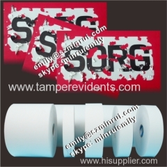 Custom White Security Eggshell Destructible Label Material Self Destructive Vinyl Sheet Roll