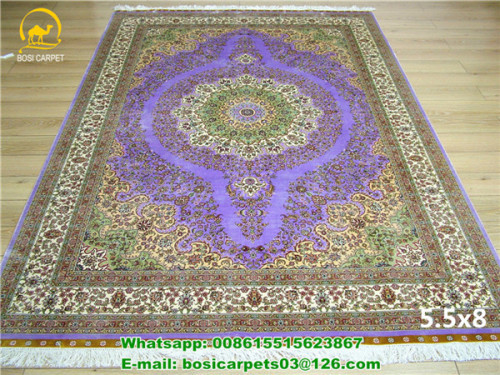 5.5x8ft Purple Carpet Collection Handmade Pure Silk India Silk Carpets And Rugs Persian Carpet Wholesale