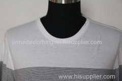 Men's round collar stripe Tee