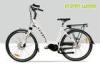 36V 7.8Ah Ladies Lithium Electric Bike 25Km/H White Middle Motor 700C Aluminum