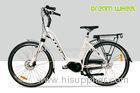 36V 7.8Ah Ladies Lithium Electric Bike 25Km/H White Middle Motor 700C Aluminum