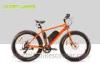 48 Volt 4 Inch Electric Beach Bike Fat Tire Snow Bicycle Orange With Front Motor