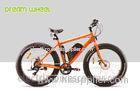 48 Volt 4 Inch Electric Beach Bike Fat Tire Snow Bicycle Orange With Front Motor