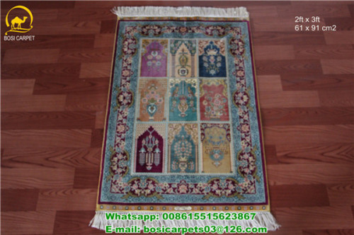 small piece silk rug 2x3 handmade home used turkish floor rug