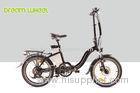 Black 10.4Ah Electric Folding Cruiser Bicycle 36V 20 Inch With Disc Brake