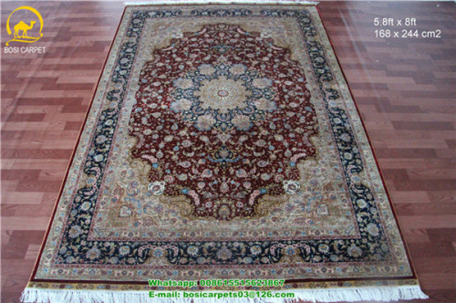 Persian Silk Carpet Regular Size Red Color Carpet Wholesale Price Cheap Carpet