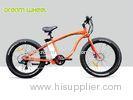 High Powered 48V 26 Inch Electric Beach Bike 750W Orange Aluminum Alloy 6061