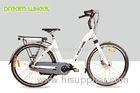 White 36V 250W Electric Lady City Bike 700C Aluminum Frame Middle Motor