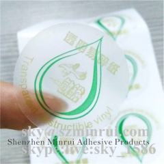 transparent tamper evident destructible vinyl stickers/transparent destructible vinyl labels