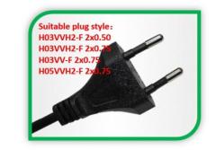 European 2.5A 250V power plug cord