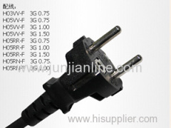 wholesale price 250v Standrad 2 pin plug power wire cable