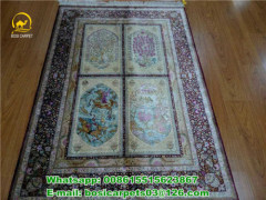 General Silk Garden Design Carpet 4x6 Small Size Hand Woven Geomatric Carpet New Design