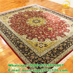 Persian Design Handamde Carpet Big Size Red Color Luxury Home Use Carpet Genuine Silk Carpet