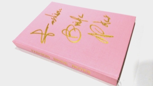 Pink linen cloth cover notebook