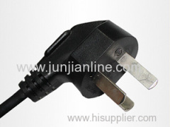 China 250v Standrad 3pin plug power cord