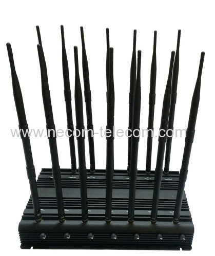 2015 New 14 Bands High Power Portable Jammer  Cell Phone Jammer Desktop High Power Phone Signal Jammer/Blocker
