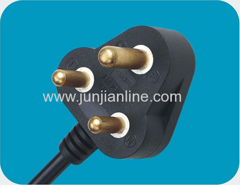 South Africa 3pin plug power cord supplier
