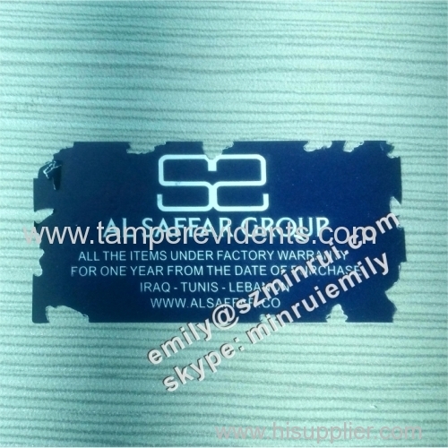 Destructive Eggshell Seal Stickers With Company Name and Logo Printed