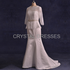 ALBIZIA Exquisite Ivory Lace Satin Sash allure Sweep/Brush Mermaid Wedding Dresses