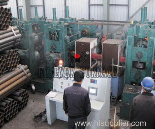 Steel pipe hardening and tempering line