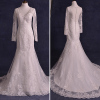 ALBIZIA Exquisite Ivory V-neck Beads Lace Tulle wholesale Mermaid Wedding Dresses