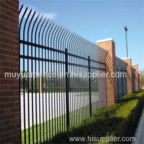 Steel picket fence panels