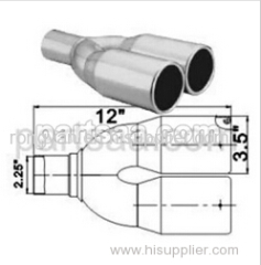 Stainless Exhaust Twin Tip Y Shape